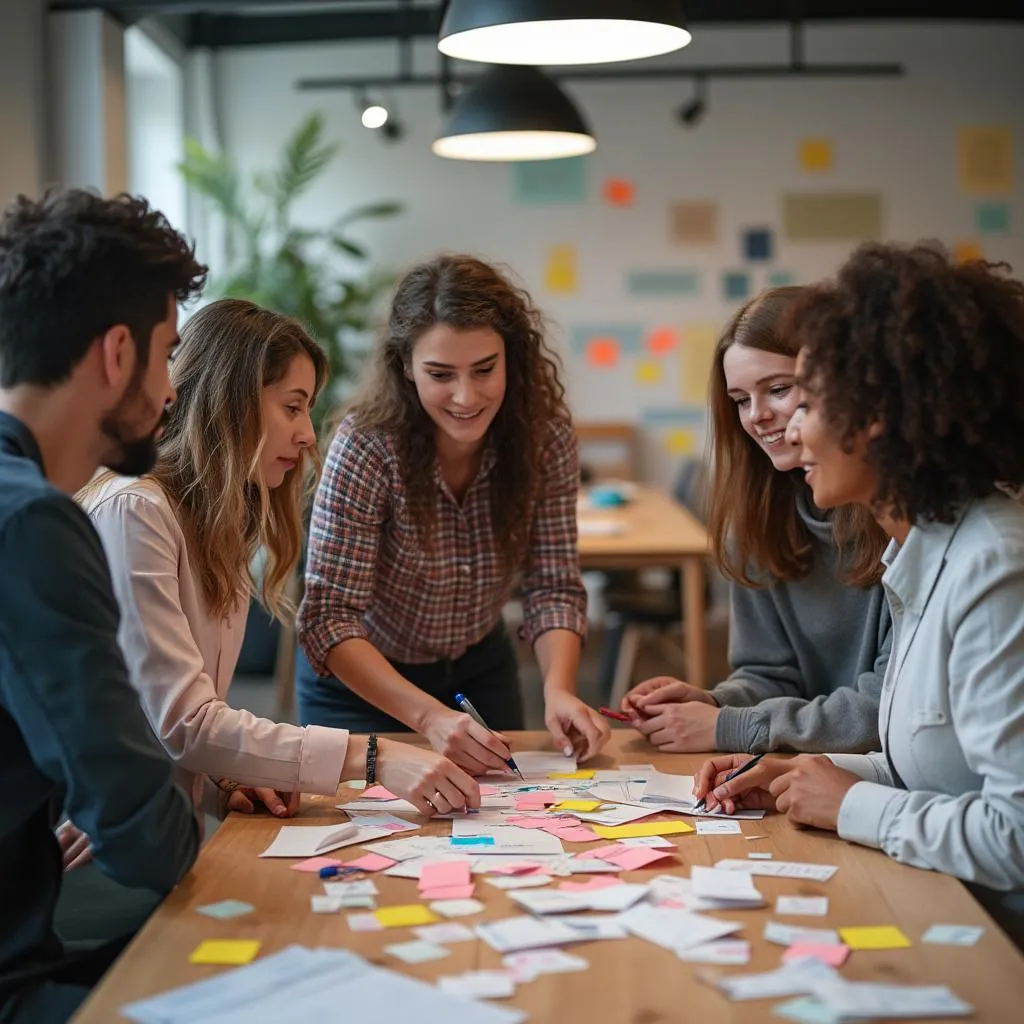 Session de brainstorming d'équipe